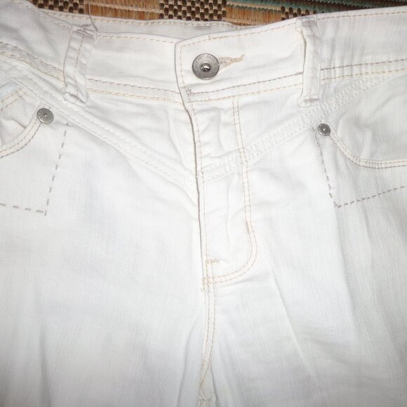 Nine West Bootcut Pants 2 White/Tan Stitching Zip/Button Closure Pockets - Picture 13 of 13